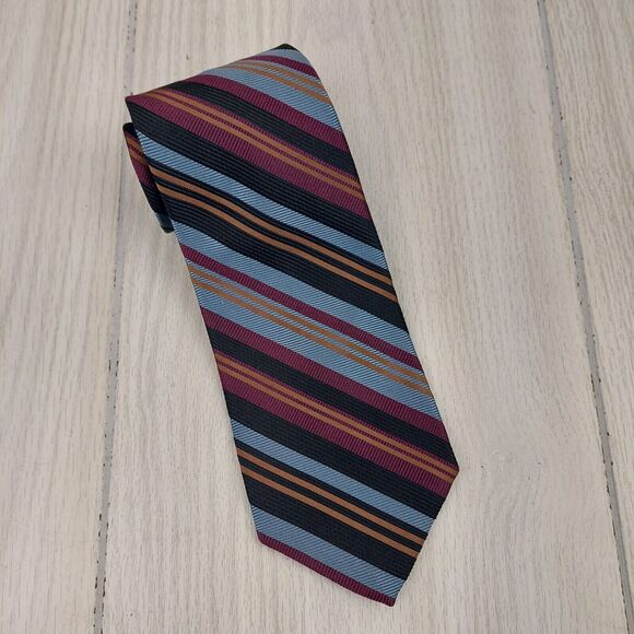 Robert Talbott Mens Repp Silk Necktie Tie Career Office Formal‎ USA Multicolor - Picture 1 of 6